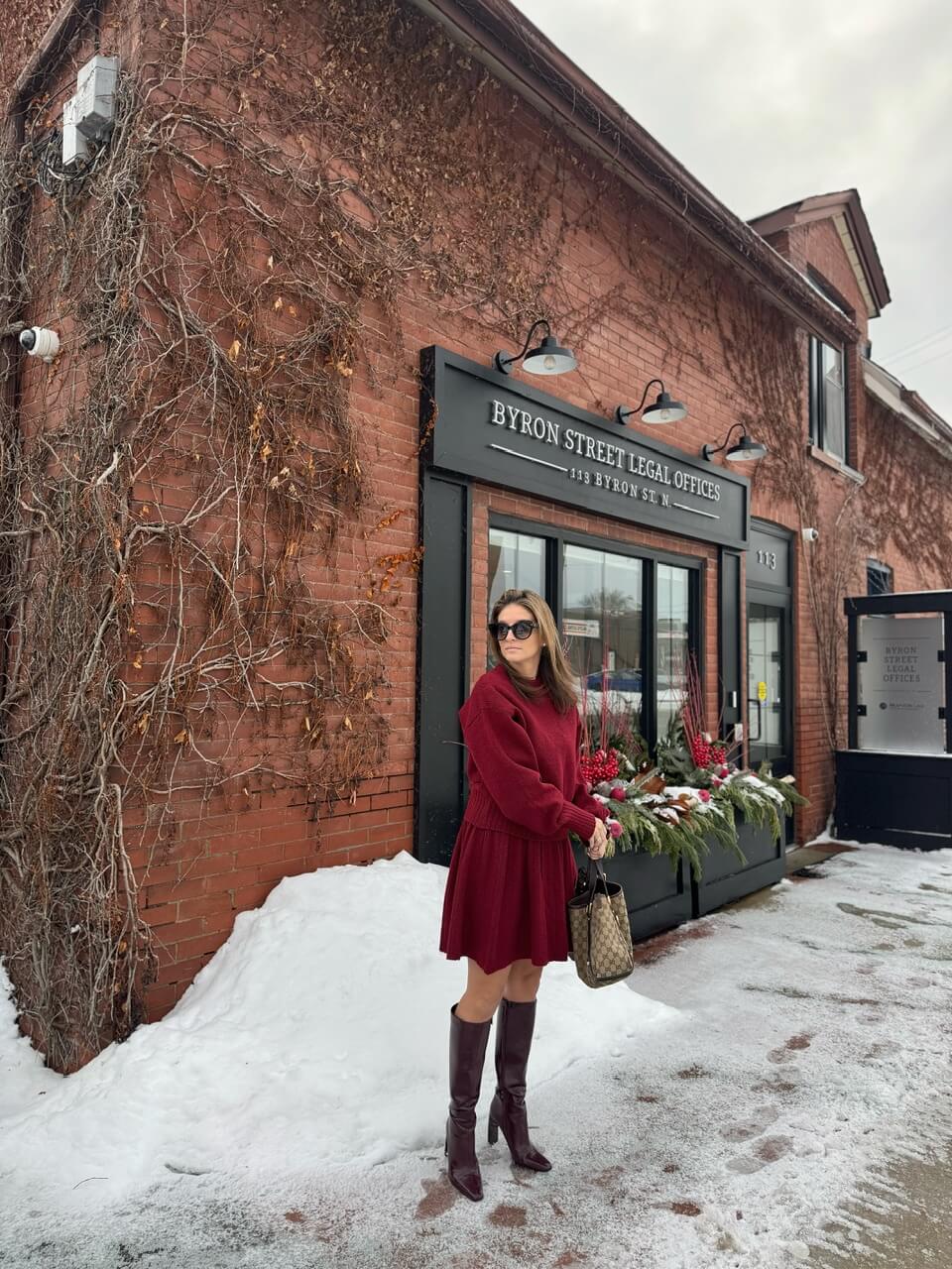 Monochrome Burgundy knit set from Chicwich; chicwish coordinates; Durham region blogger Sparkleshinylove Mandy furnis