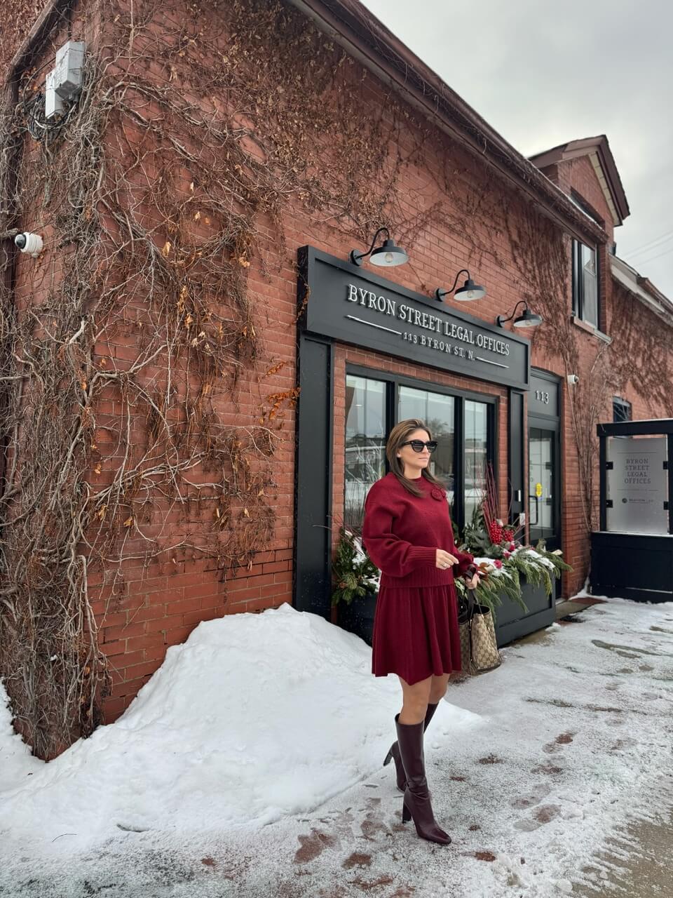 Monochrome Burgundy knit set from Chicwich; chicwish coordinates; Durham region blogger Sparkleshinylove Mandy furnis