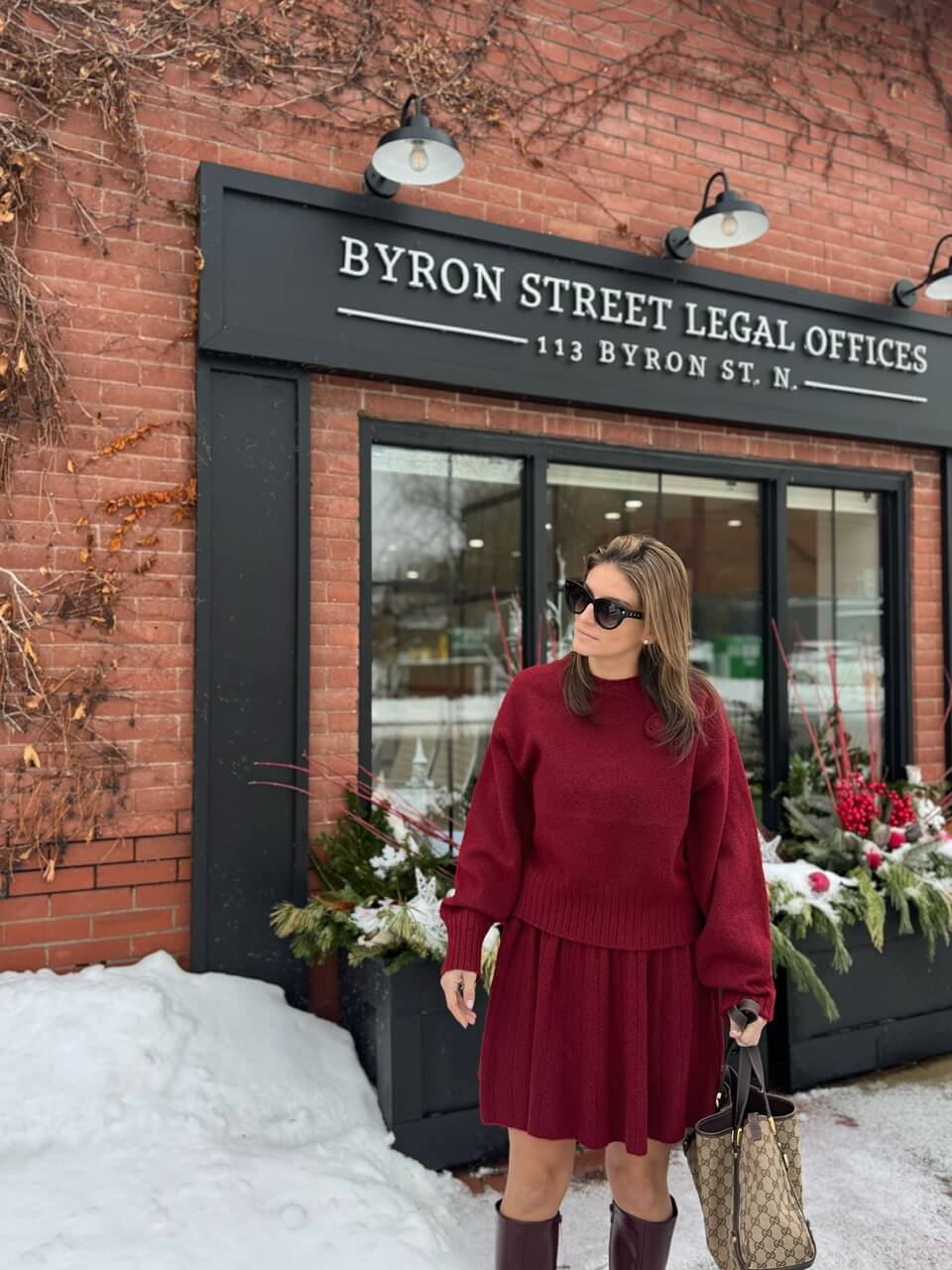 Monochrome Burgundy knit set from Chicwich; chicwish coordinates; Durham region blogger Sparkleshinylove Mandy furnis