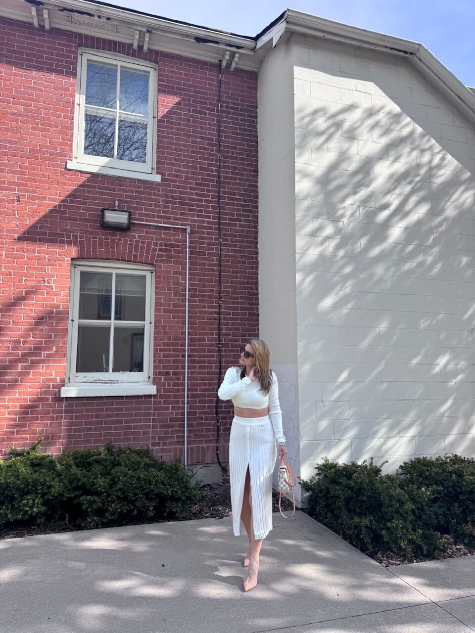 knit sweater set chicwish; ribbed white sweater set; spring style chicwish; mandy furnis sparkleshinylove durham region blogger