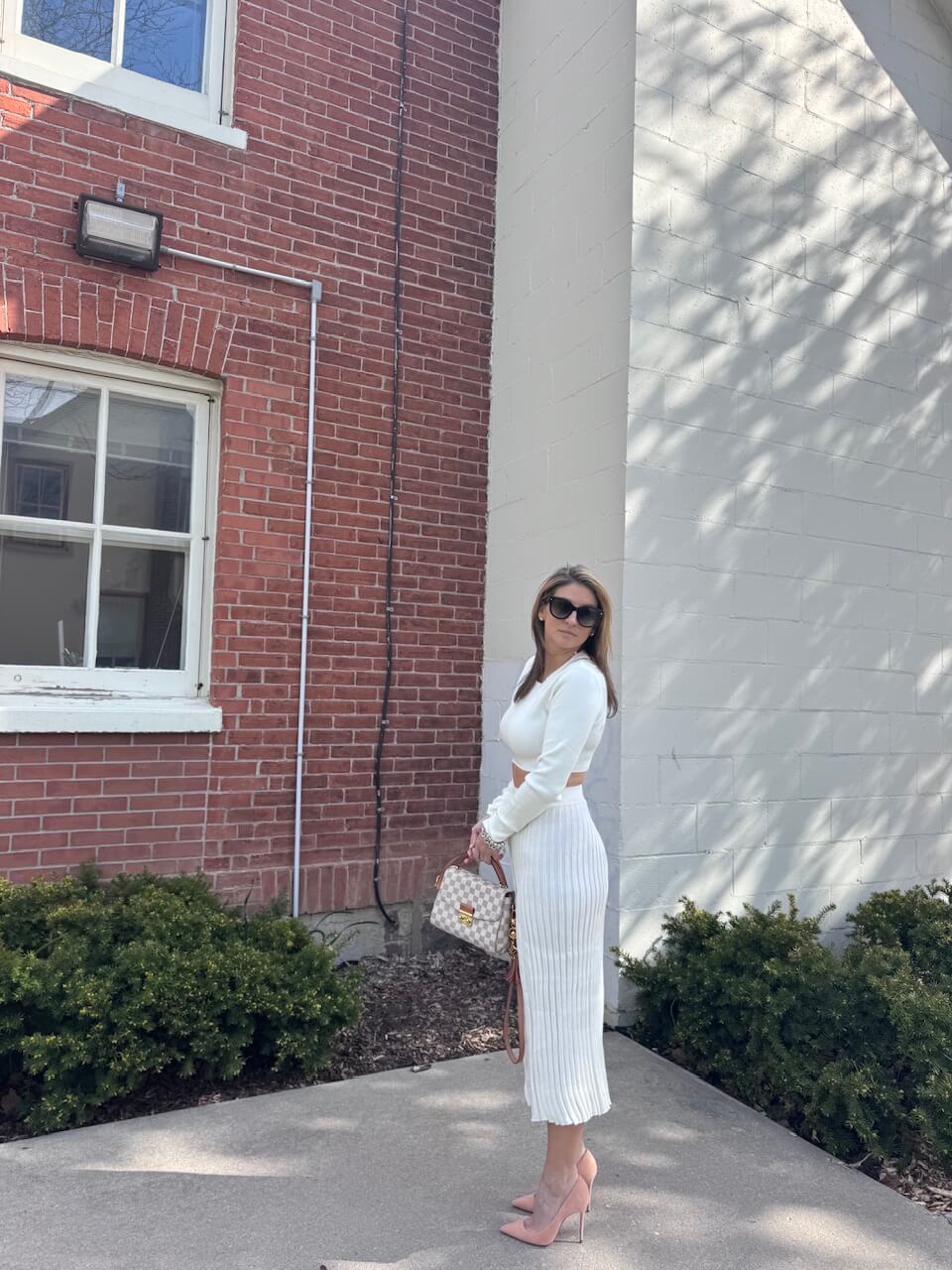 knit sweater set chicwish; ribbed white sweater set; spring style chicwish; mandy furnis sparkleshinylove durham region blogger