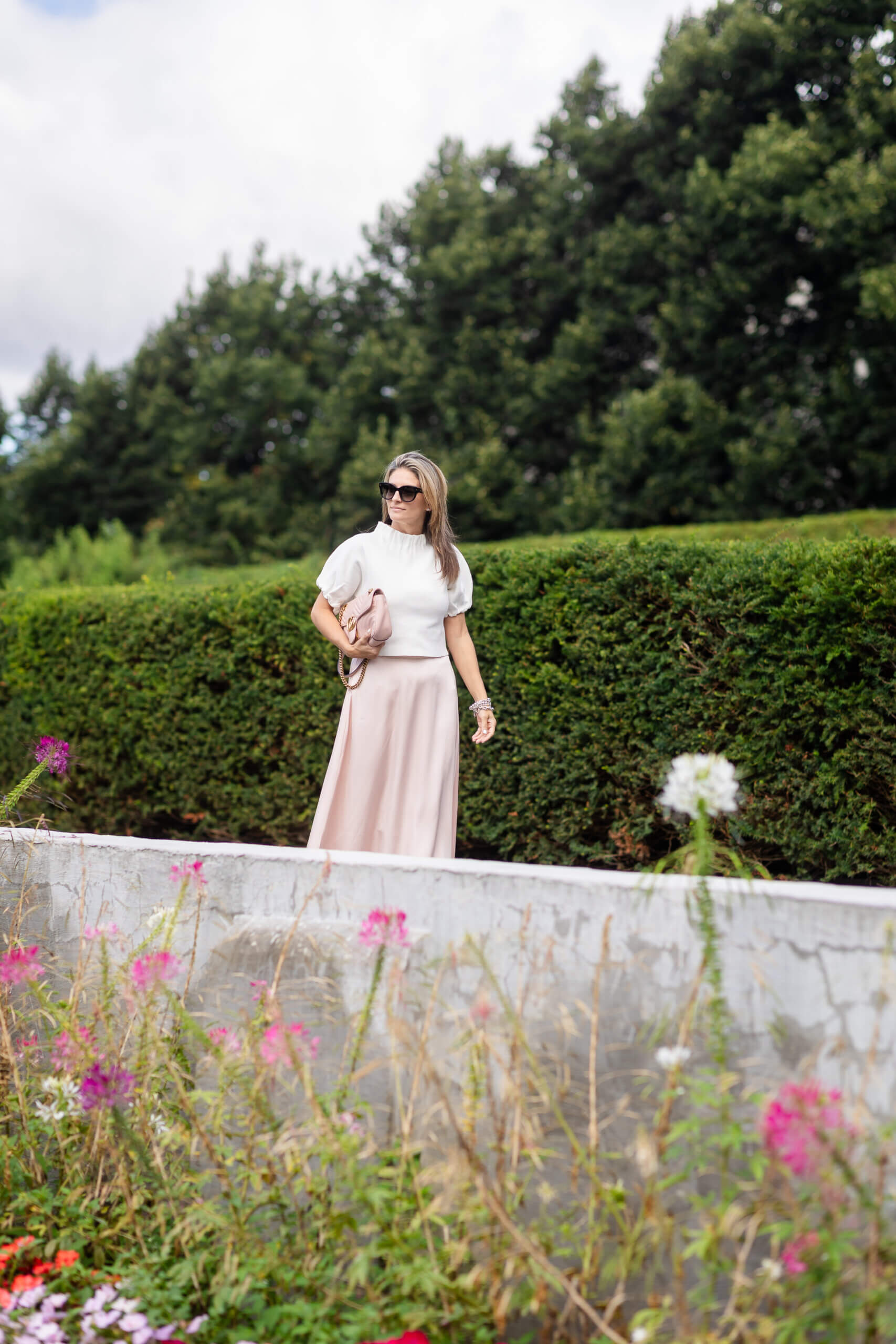 Pink satin skirt from Chicwish; fall look with satin skirt; durham region blogger sparkleshinylove