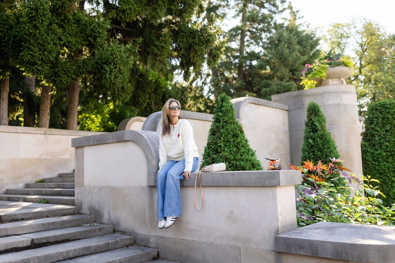 Heart Embellished Zip-Up Crew Neck Knit Cardigan in Cream; fall style; chicwish heart sweater; mandy furnis sparkleshinylove